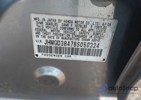 2008 Honda Fit из США, поврежденный, VIN JHMGD38478S050324